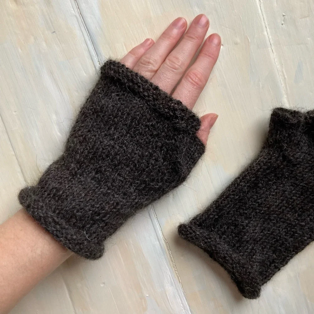 100% Alpaca Fingerless Gloves Handmade to order